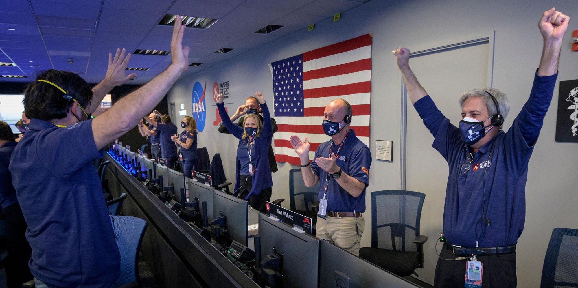 Jubel nach Mars Landung