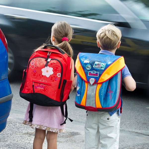 Kinder zu Fuß zur Schule dpa