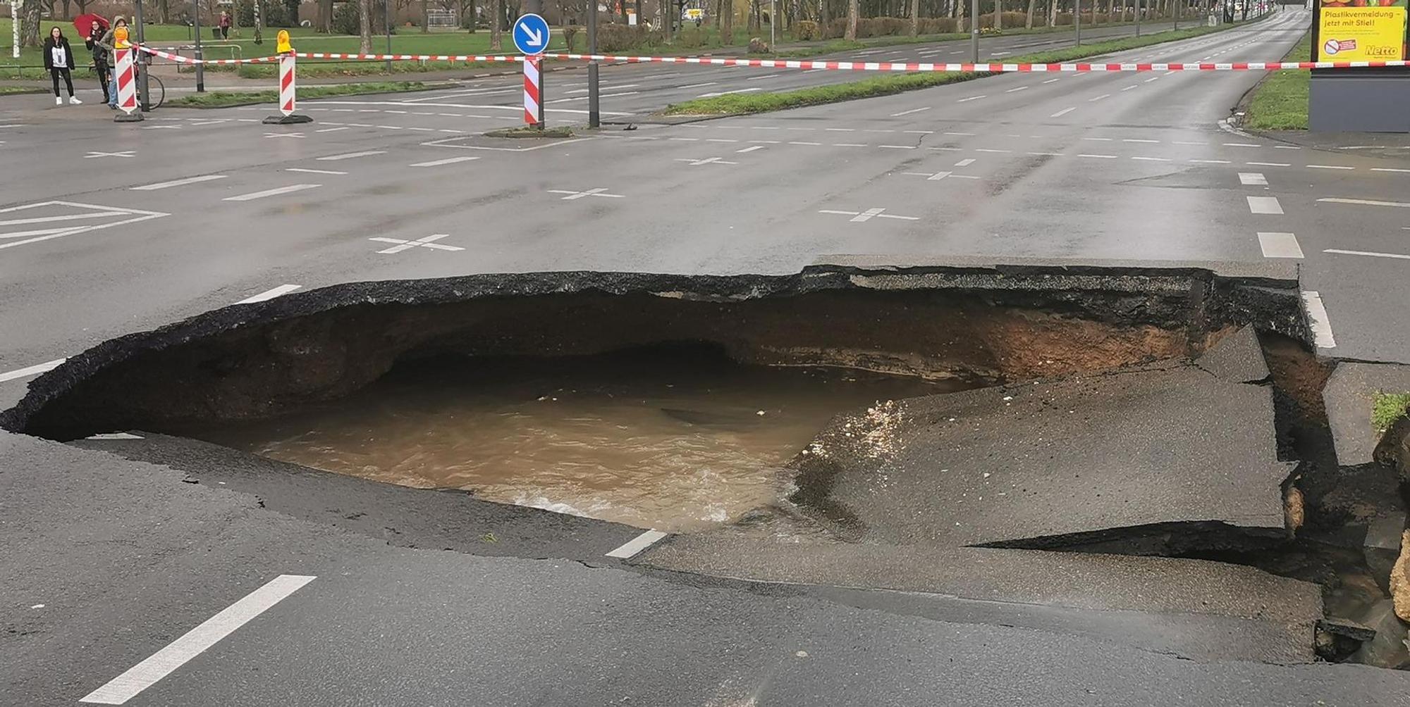 Abgesackte Straße