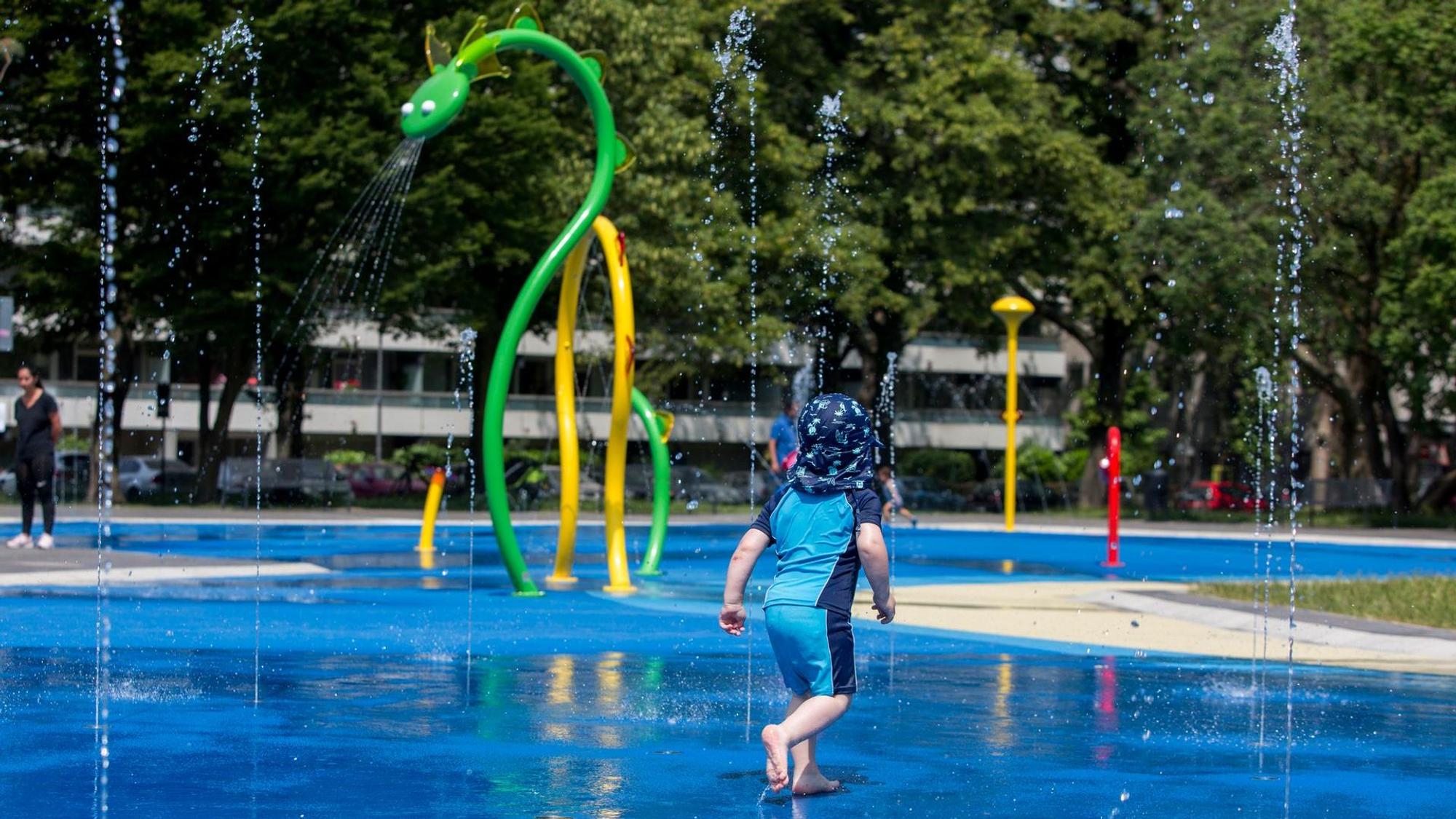 Der Wasserspielplatz am Grüngürtel.