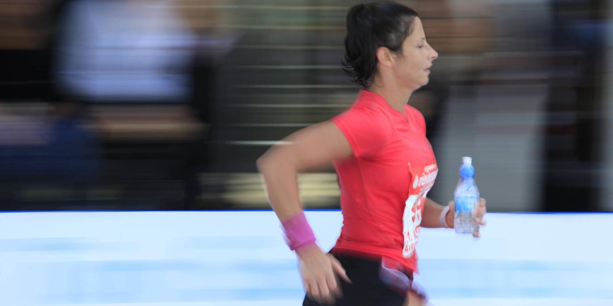 Läuferin Marathon imago