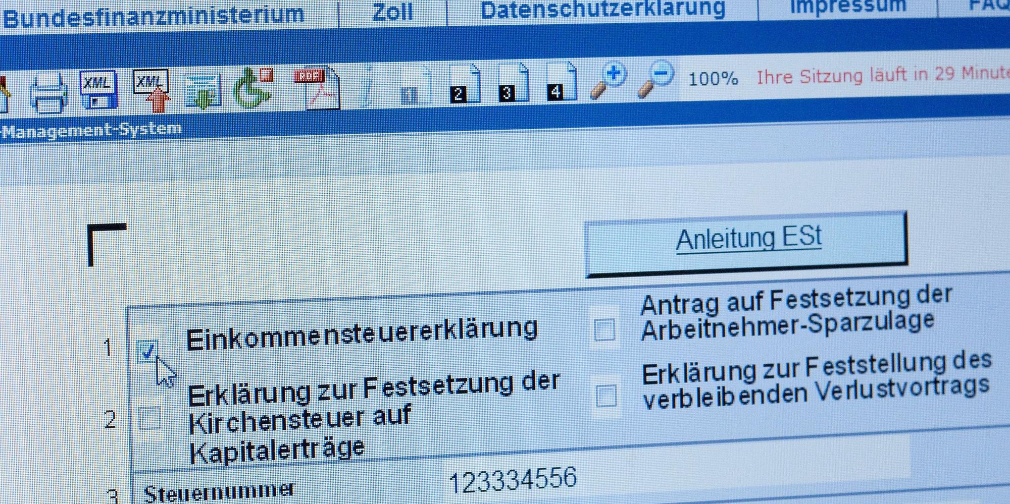 Elektronische Steuererkärung