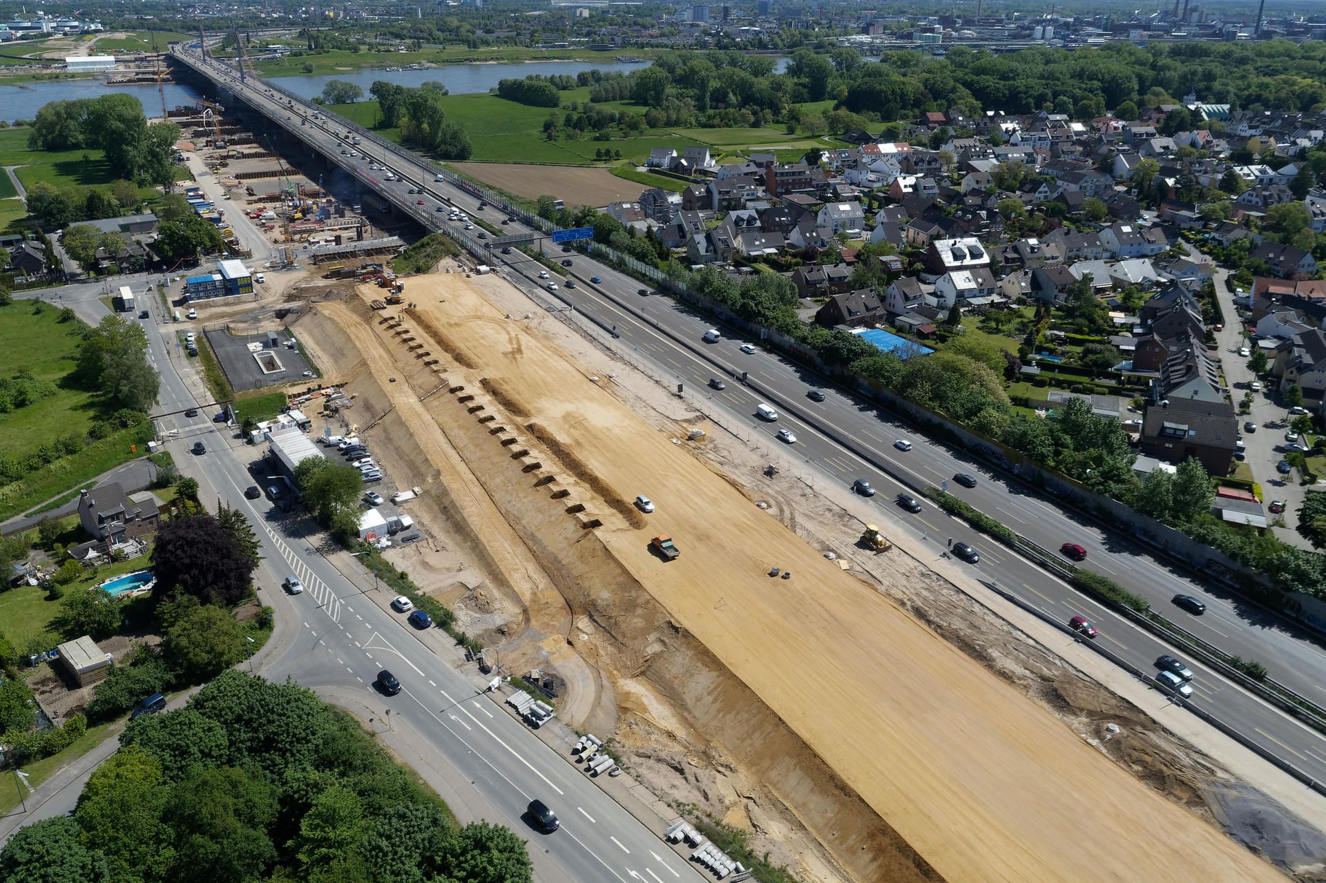 Bauarbeiten Leverkusener Brücke