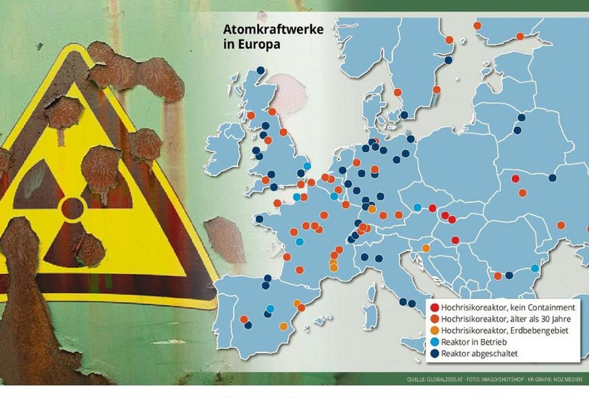Atomkraftwerke Europa Grafik