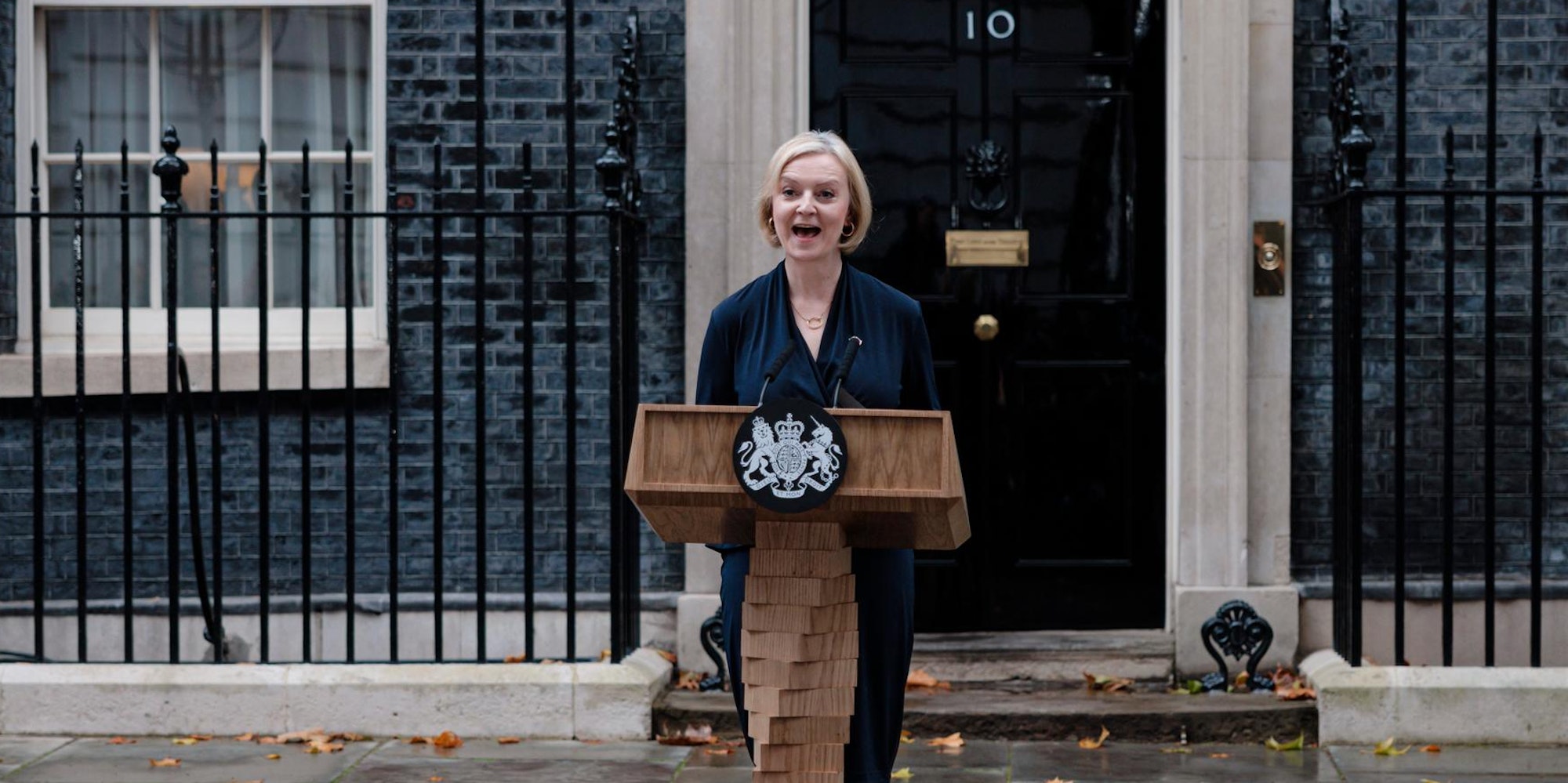 Liz Truss Pult Rücktritt 201022