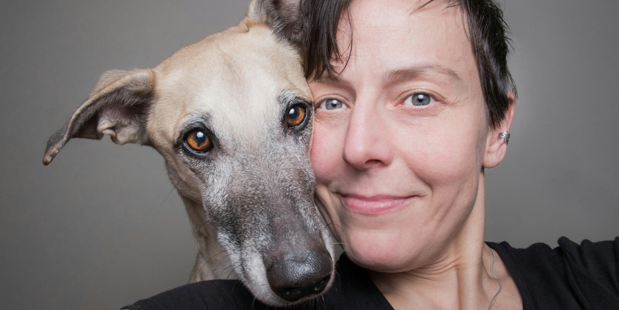Elke Vogelsang mit Hund