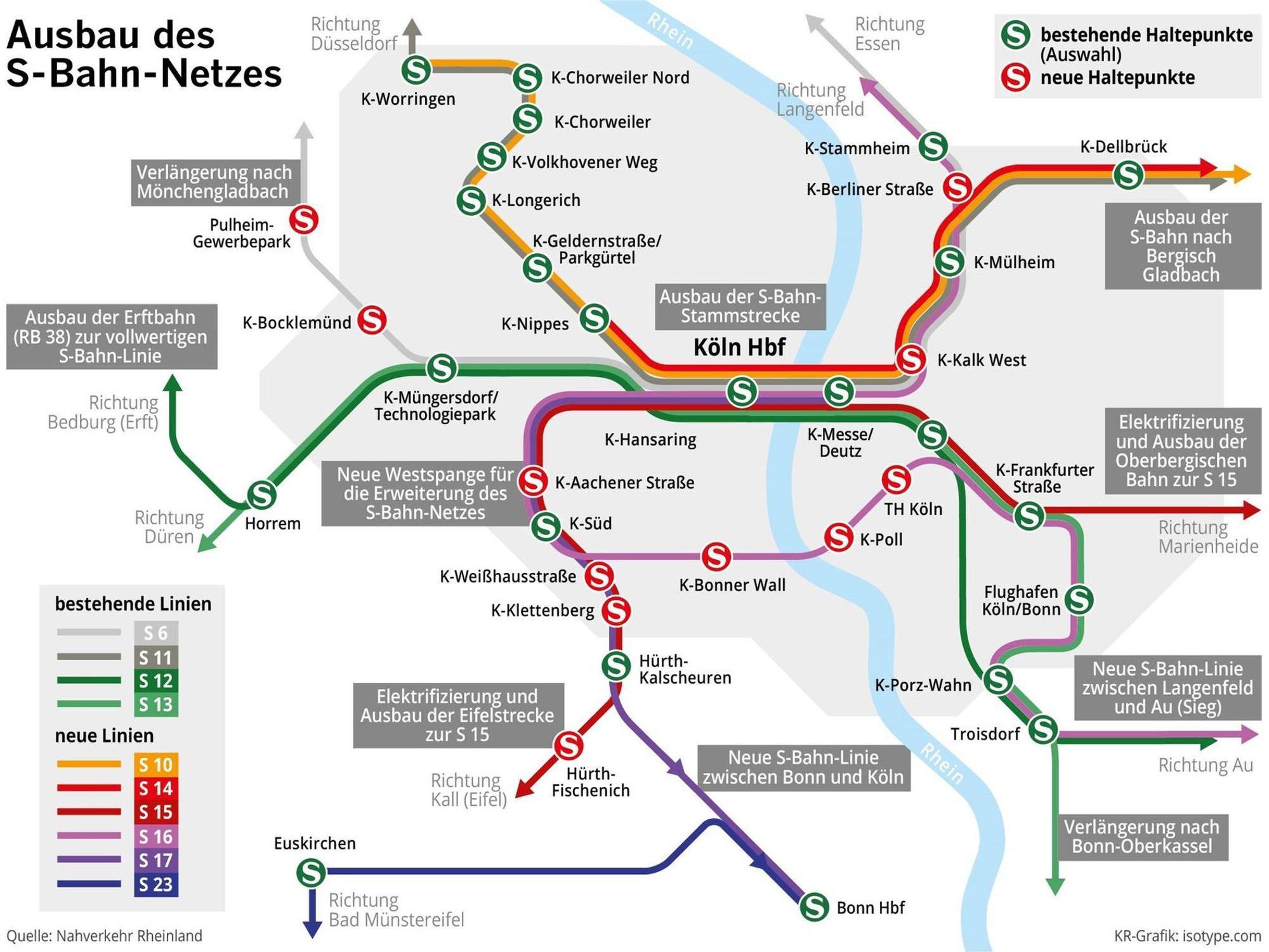 Bahnknoten Grafik Köln
