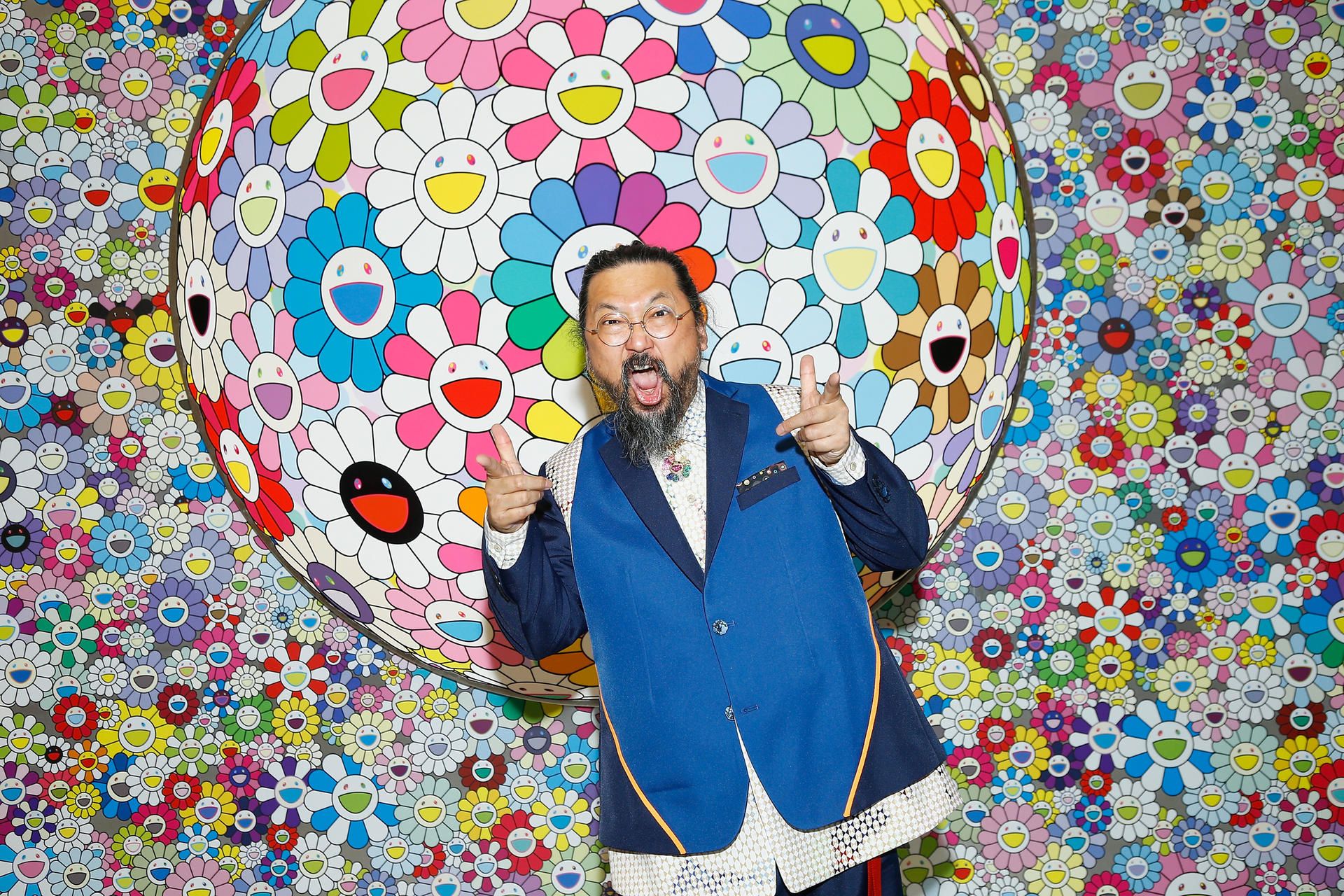 Murakami vor Kunst Blumen