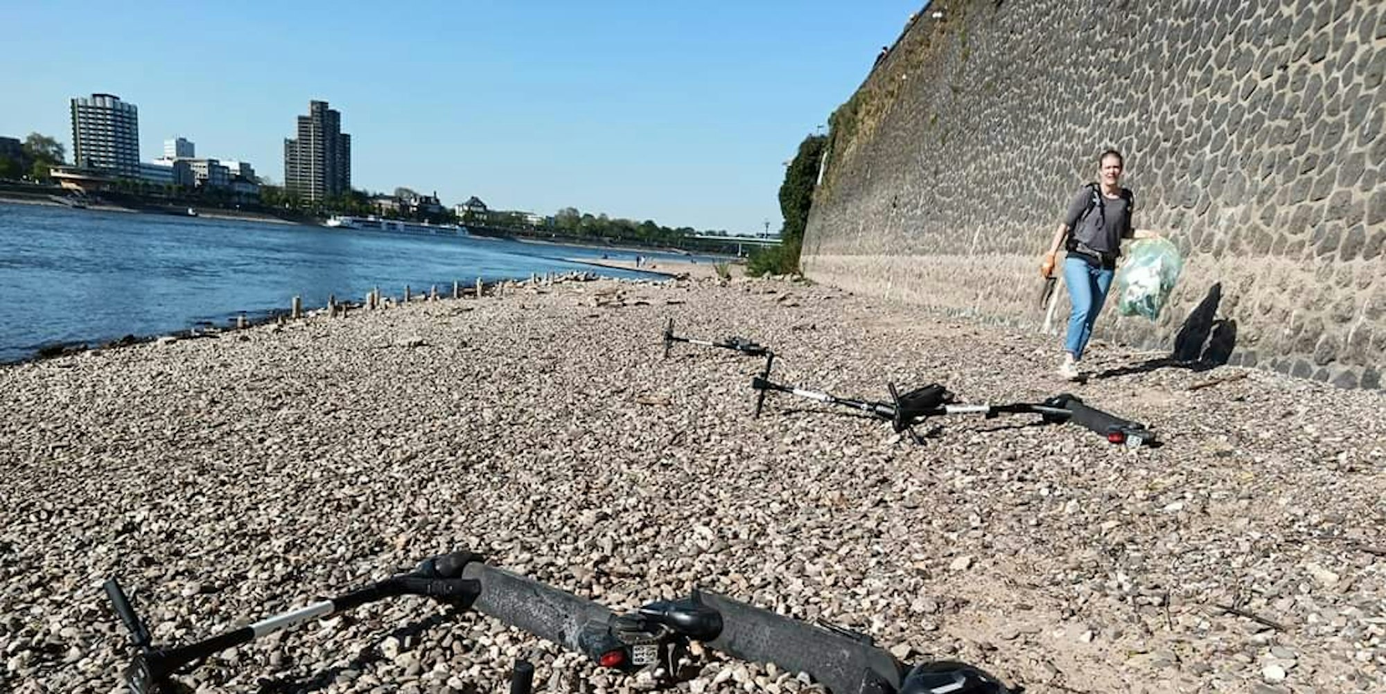 Scooter im Rhein Krake