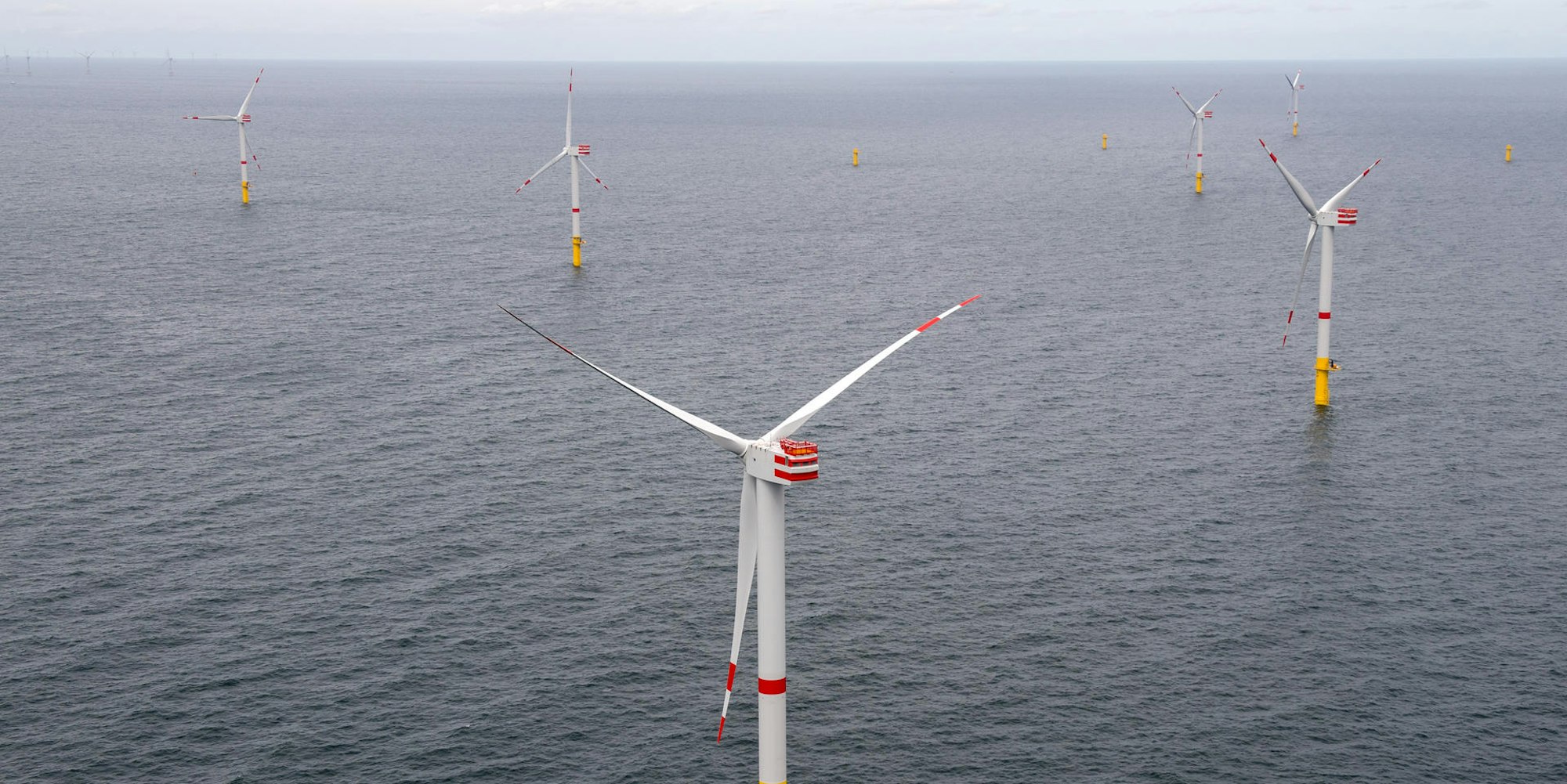 Windräder eines Offshore-Windparks