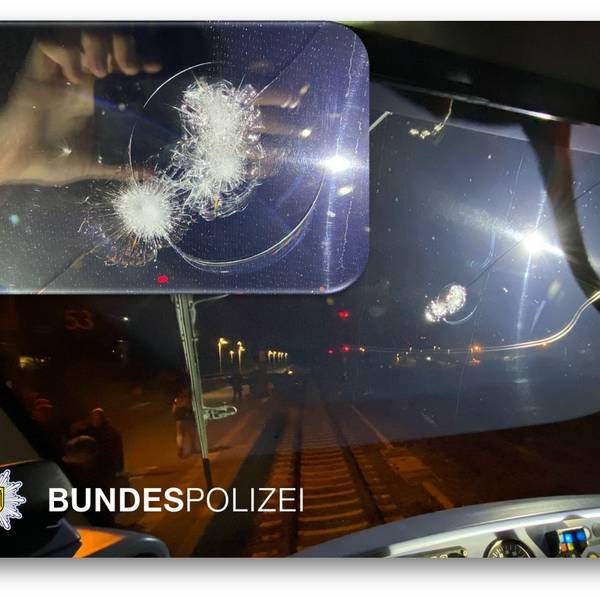 BPol Bahn Steinwurf