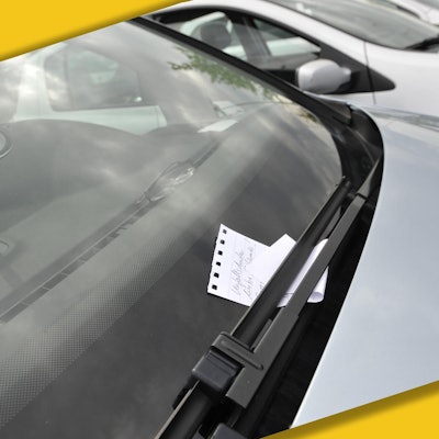 zettel windschutzscheibe kratzer ausparken