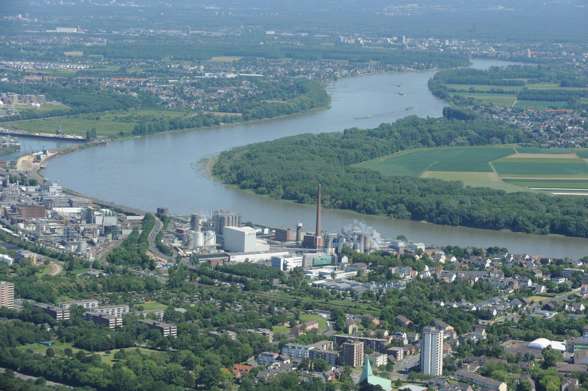 luftbild rhein wesseling