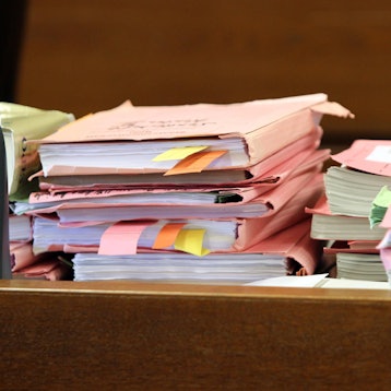 Gerichtsakten im Kölner Landgericht