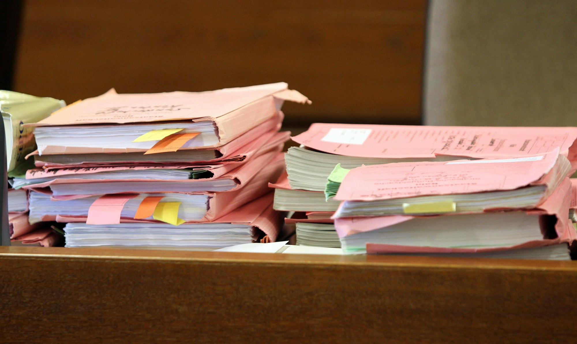 Gerichtsakten im Kölner Landgericht