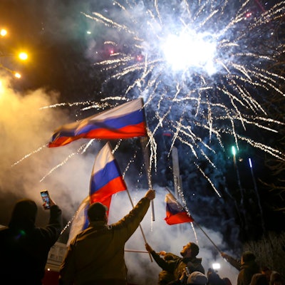 Donezk Russische Flaggen