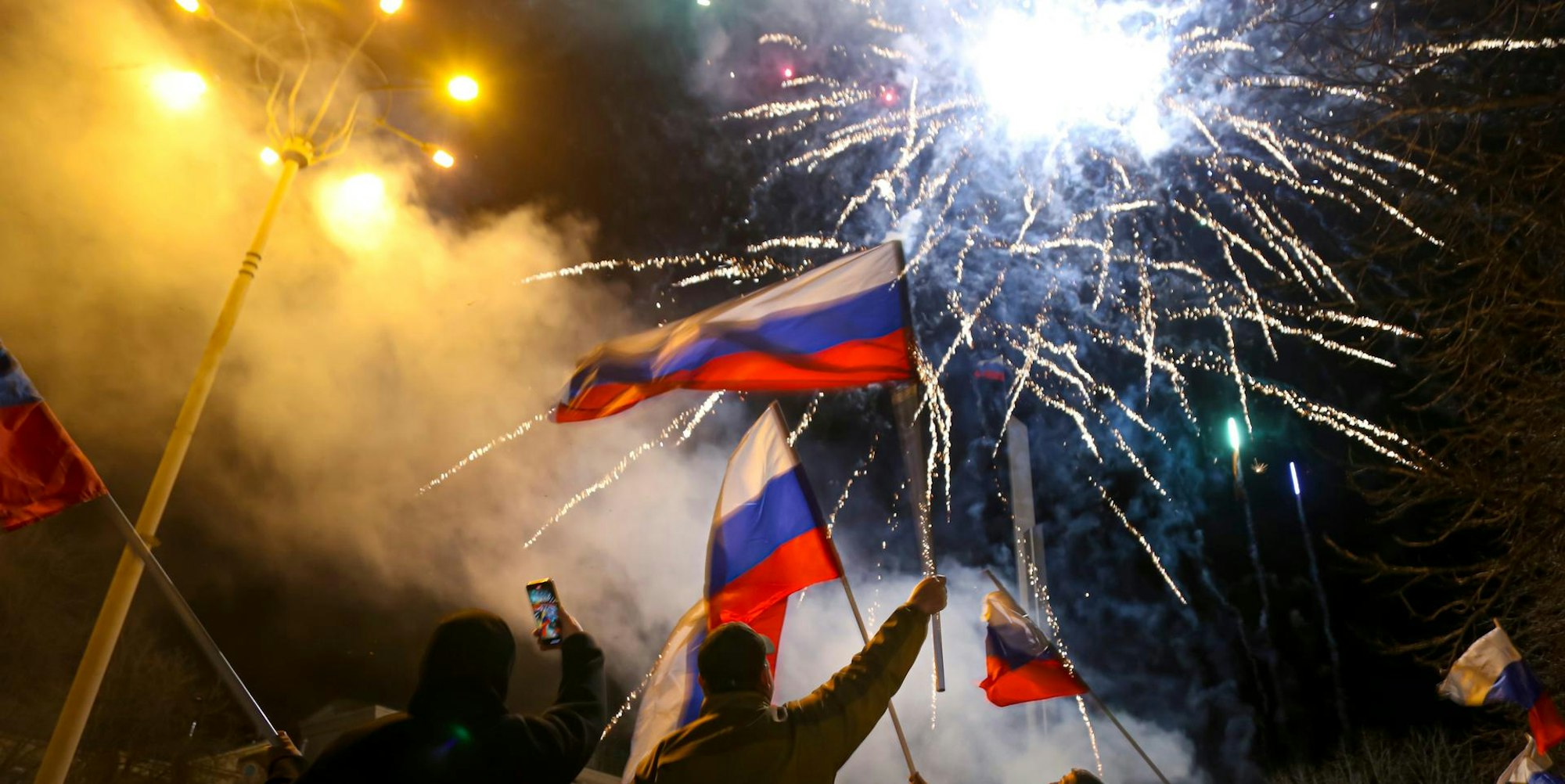 Donezk Russische Flaggen