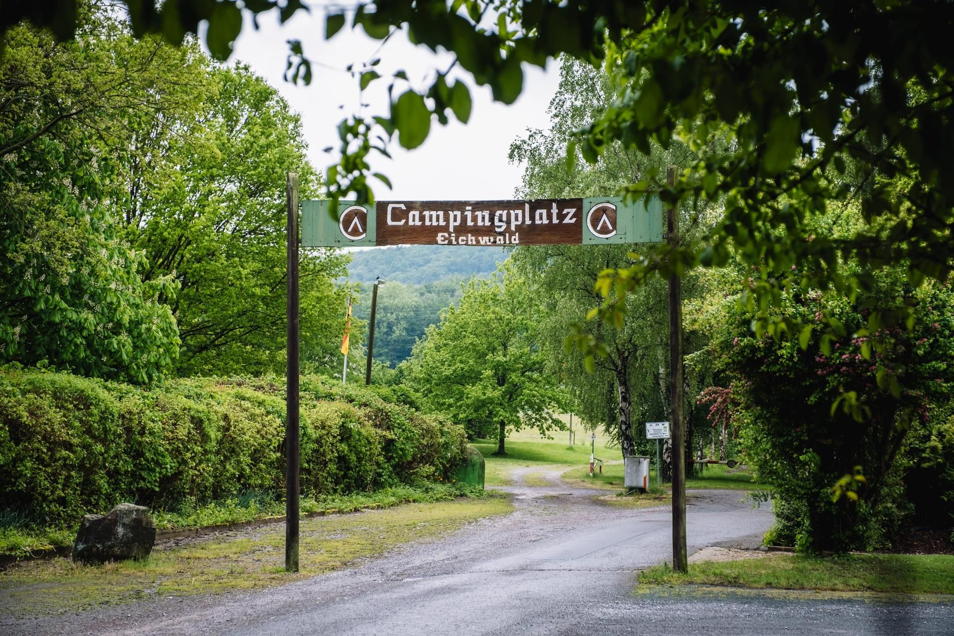 Einfahrt zum Campingplatz Eichwald in Lügde