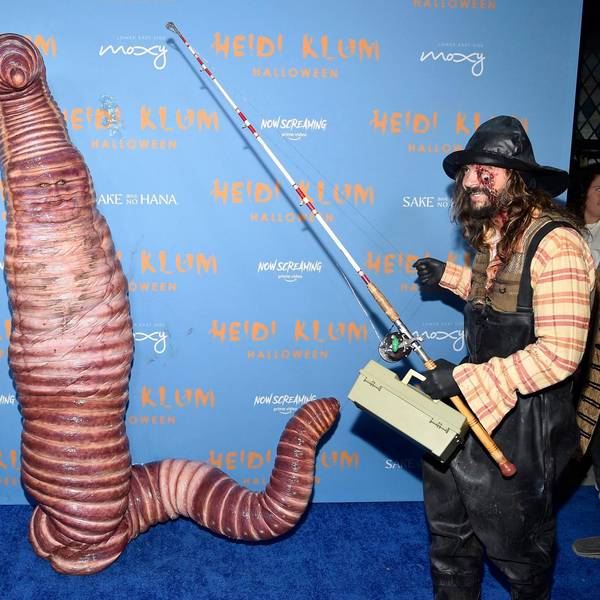 Klum als Wurm Halloween 1