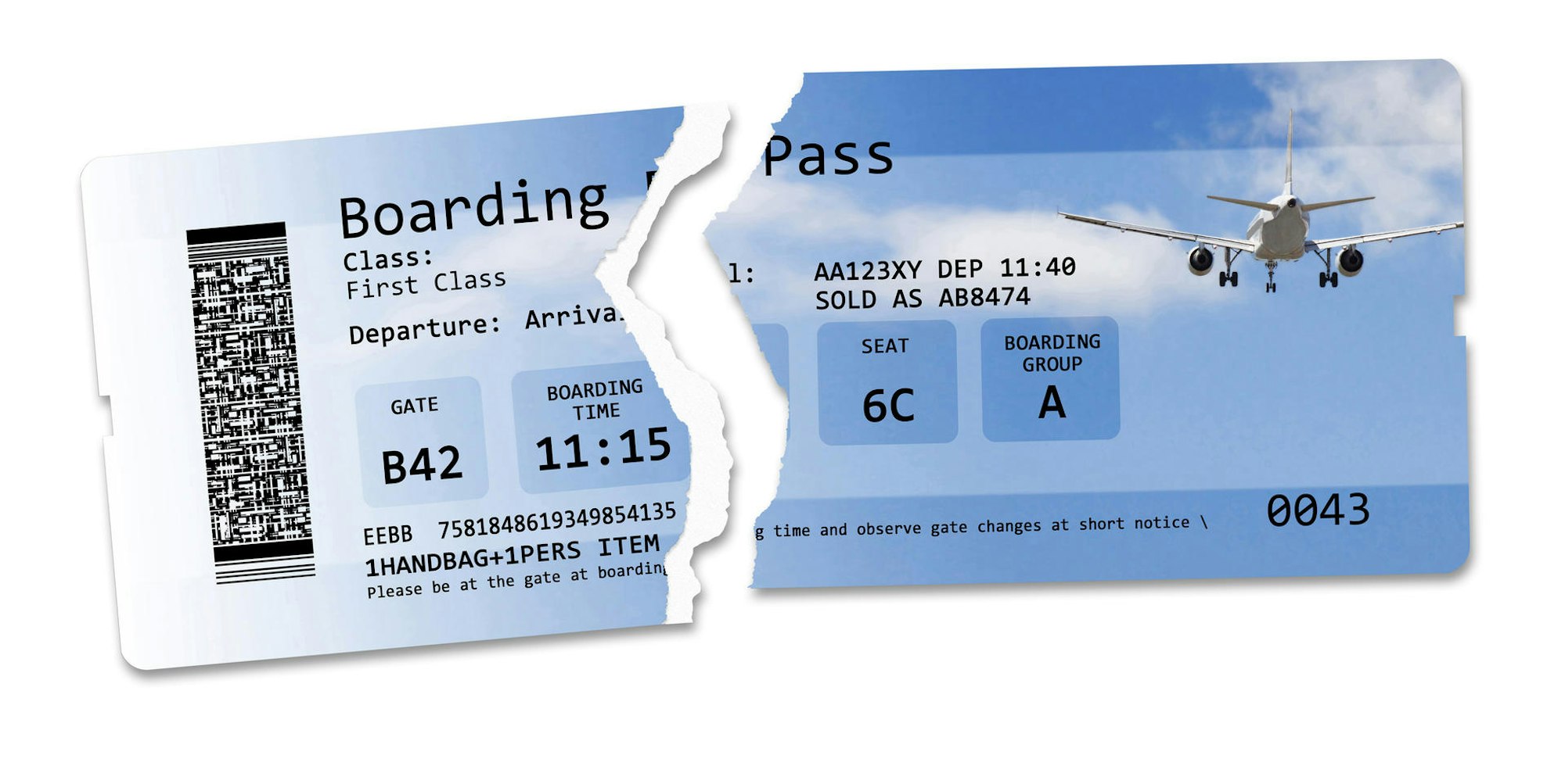 Zerrissenes Flugticket dpa