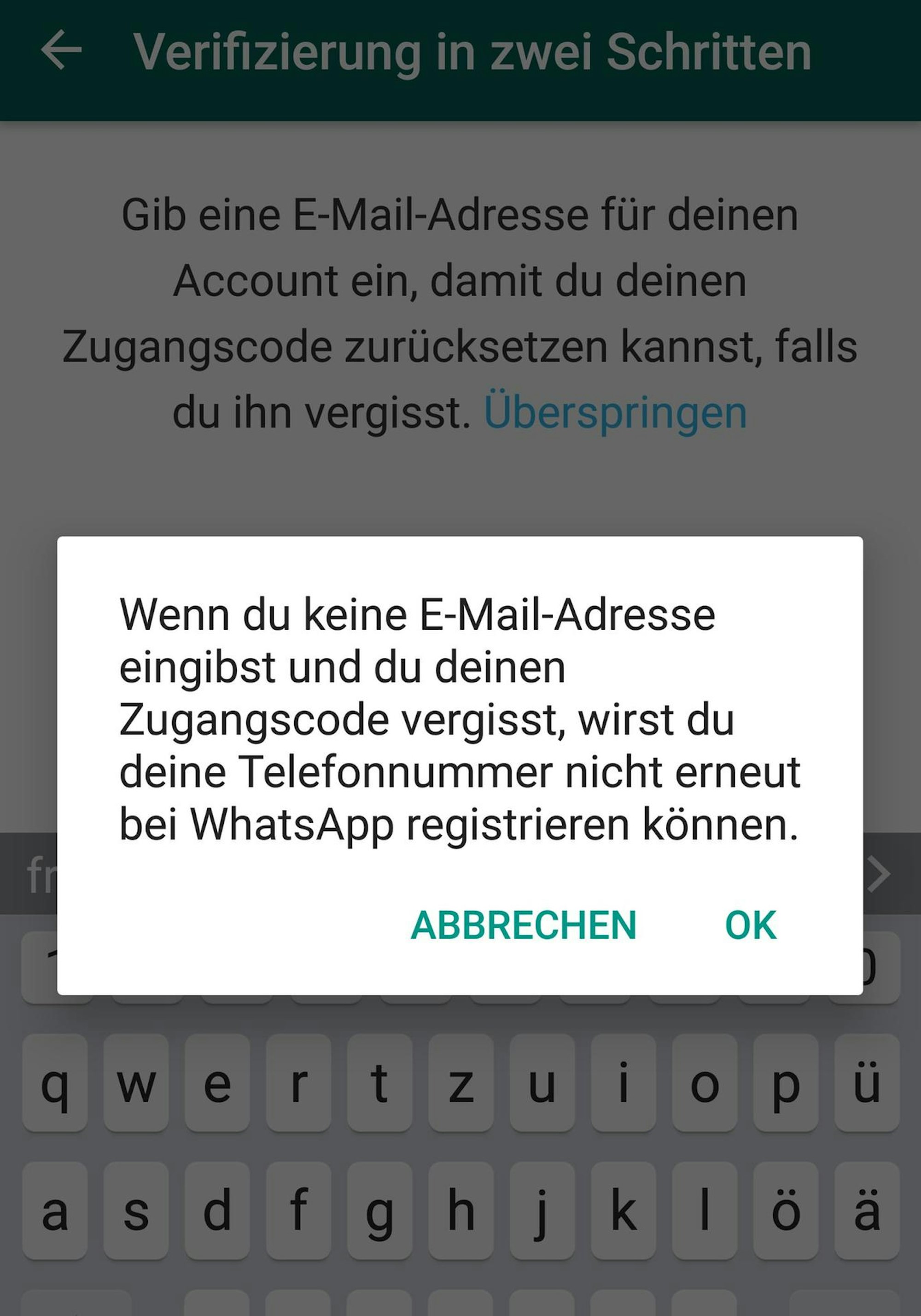 Whatsapp Verifizierung