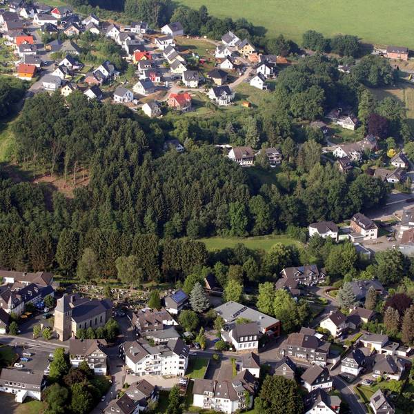 Kürten Ortsmitte aus der Luft