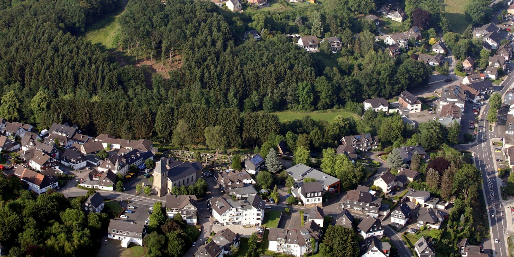 Kürten Ortsmitte aus der Luft