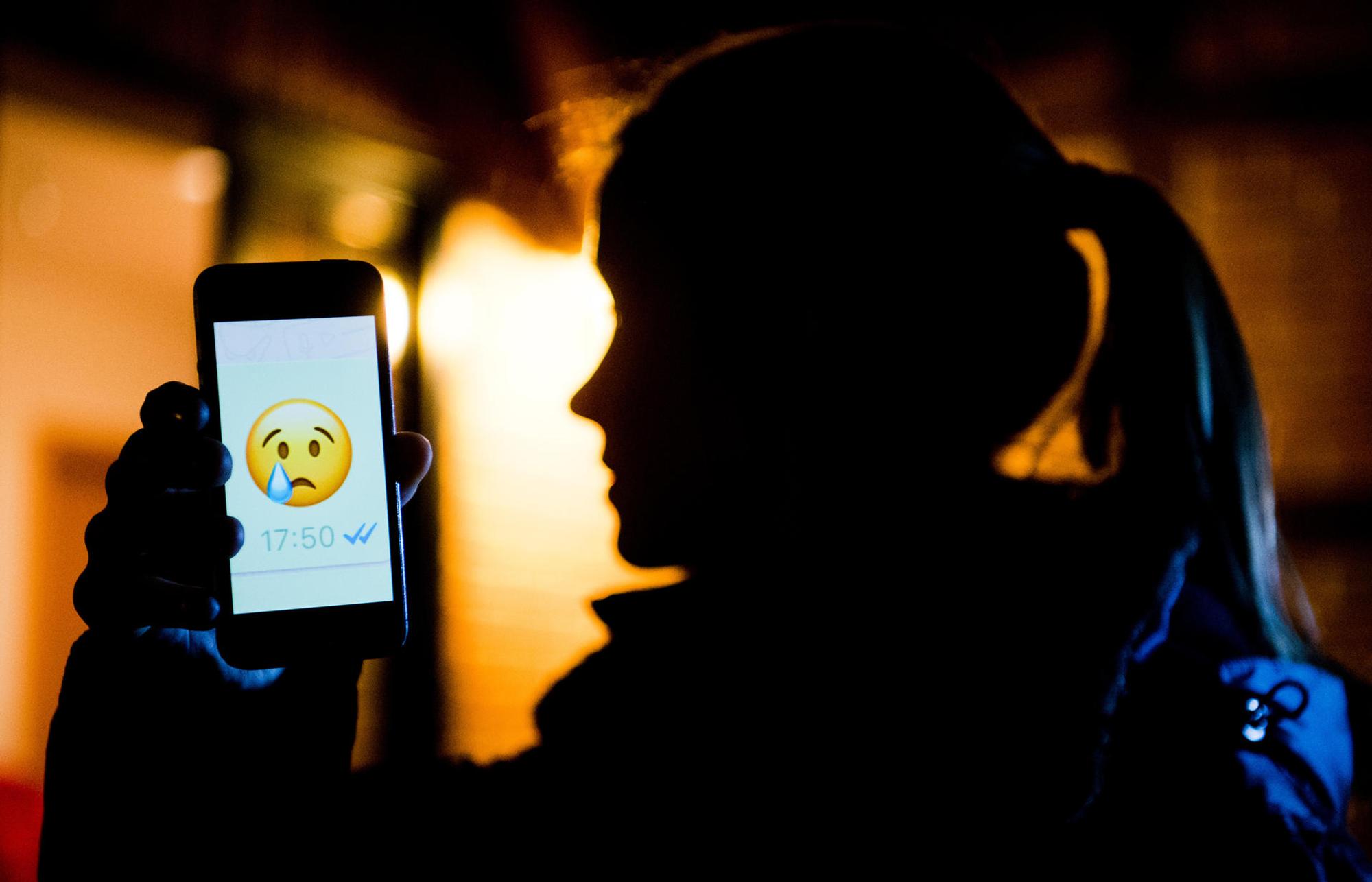 Cybermobbing trauriger Smiley
