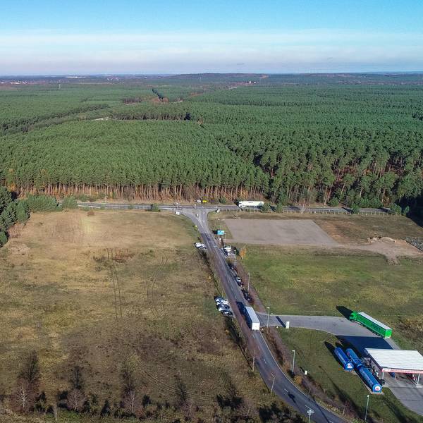 Tesla Gelände Brandenburg dpa