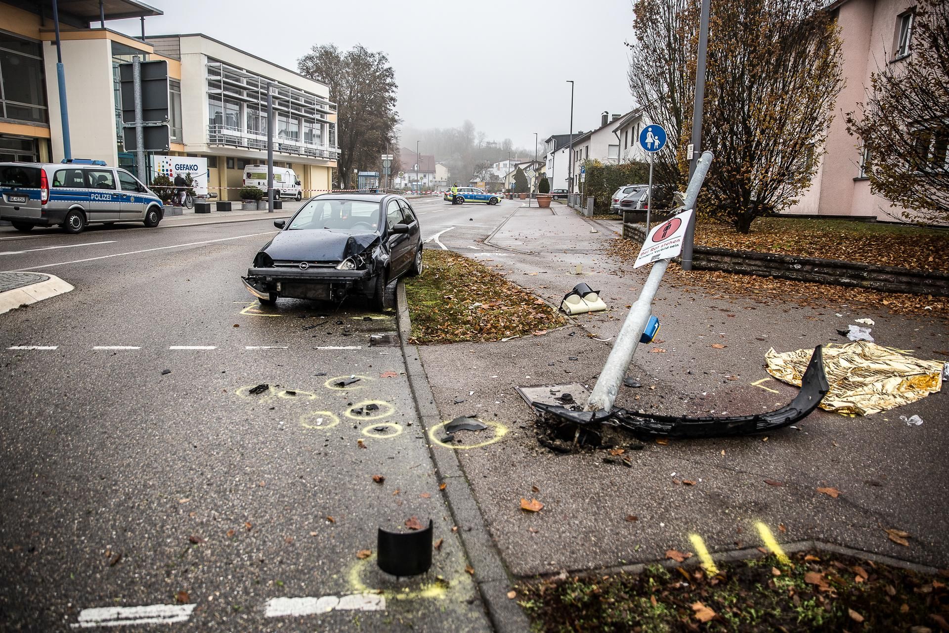 Ampel UNfall Giengen