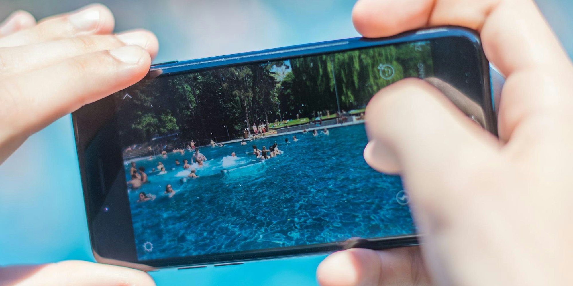 Freibad Foto Selfie
