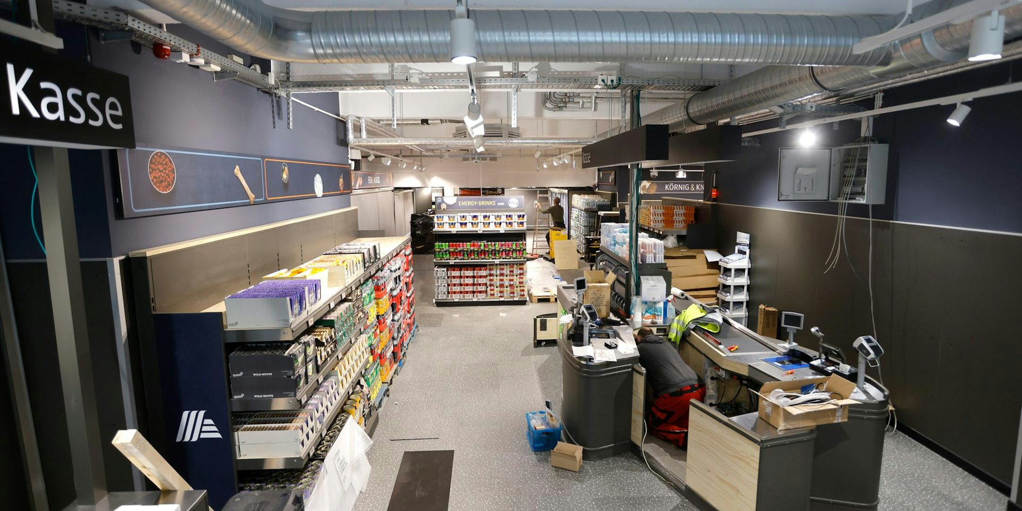 Aldis kleinste Filiale von innen