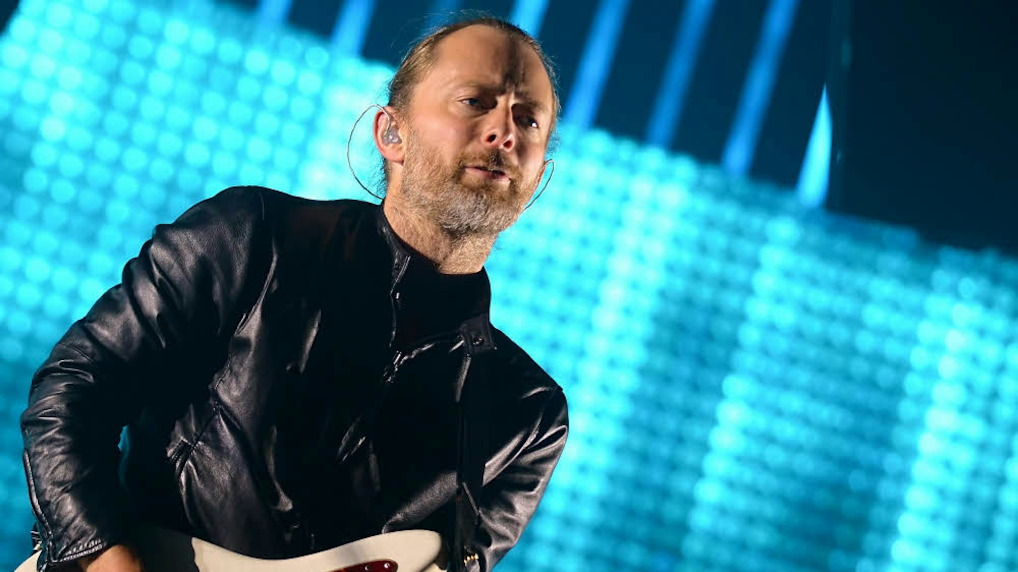 Thom Yorke von Radiohead bei einem Konzert.