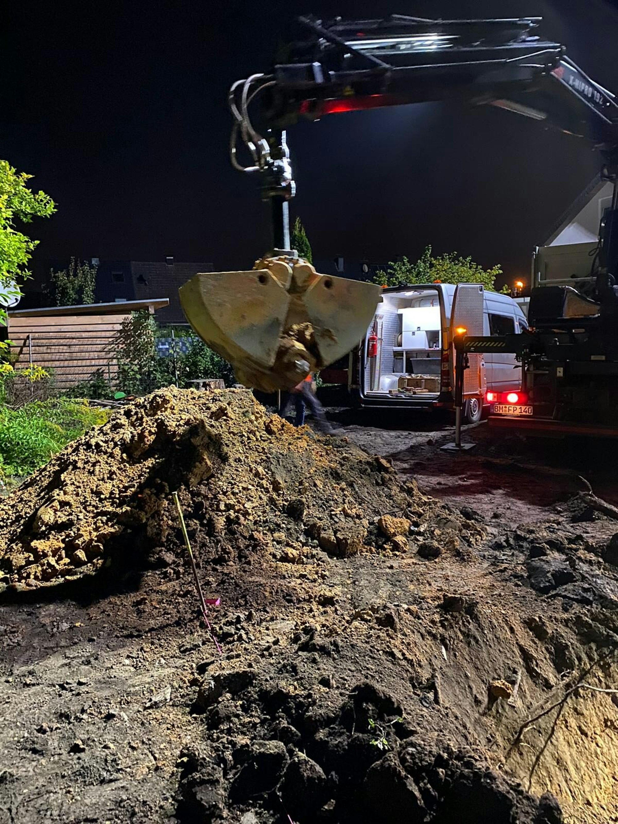 bombe in baggerschaufel