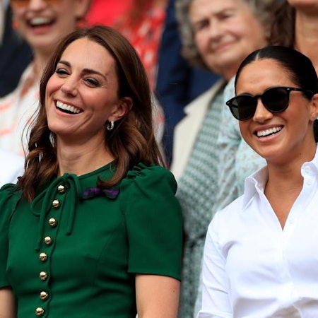 Kate (l) und Meghan in Wimbledon. (Archivfoto)