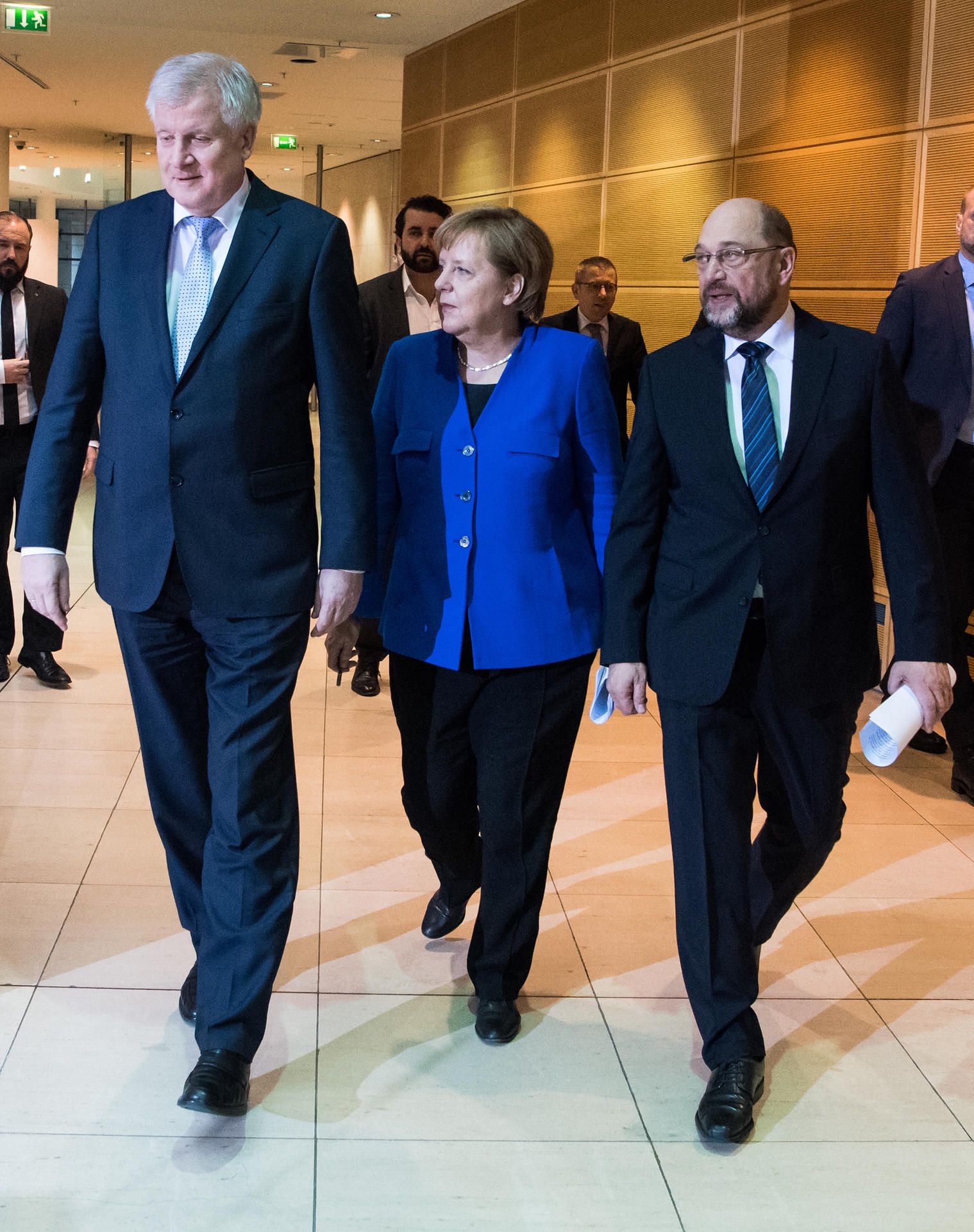 Seehofer, Merkel, Schulz