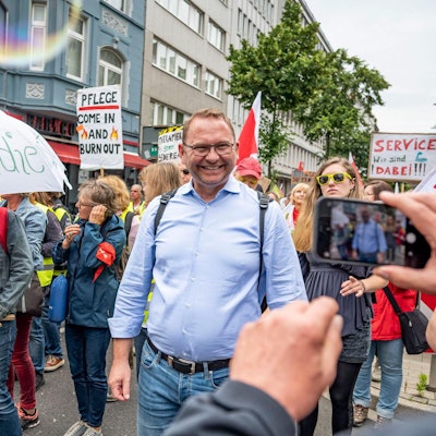 werneke beim klinikstreik
