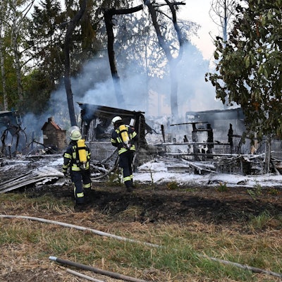 Abgebrannte Lauben in Bergheim.