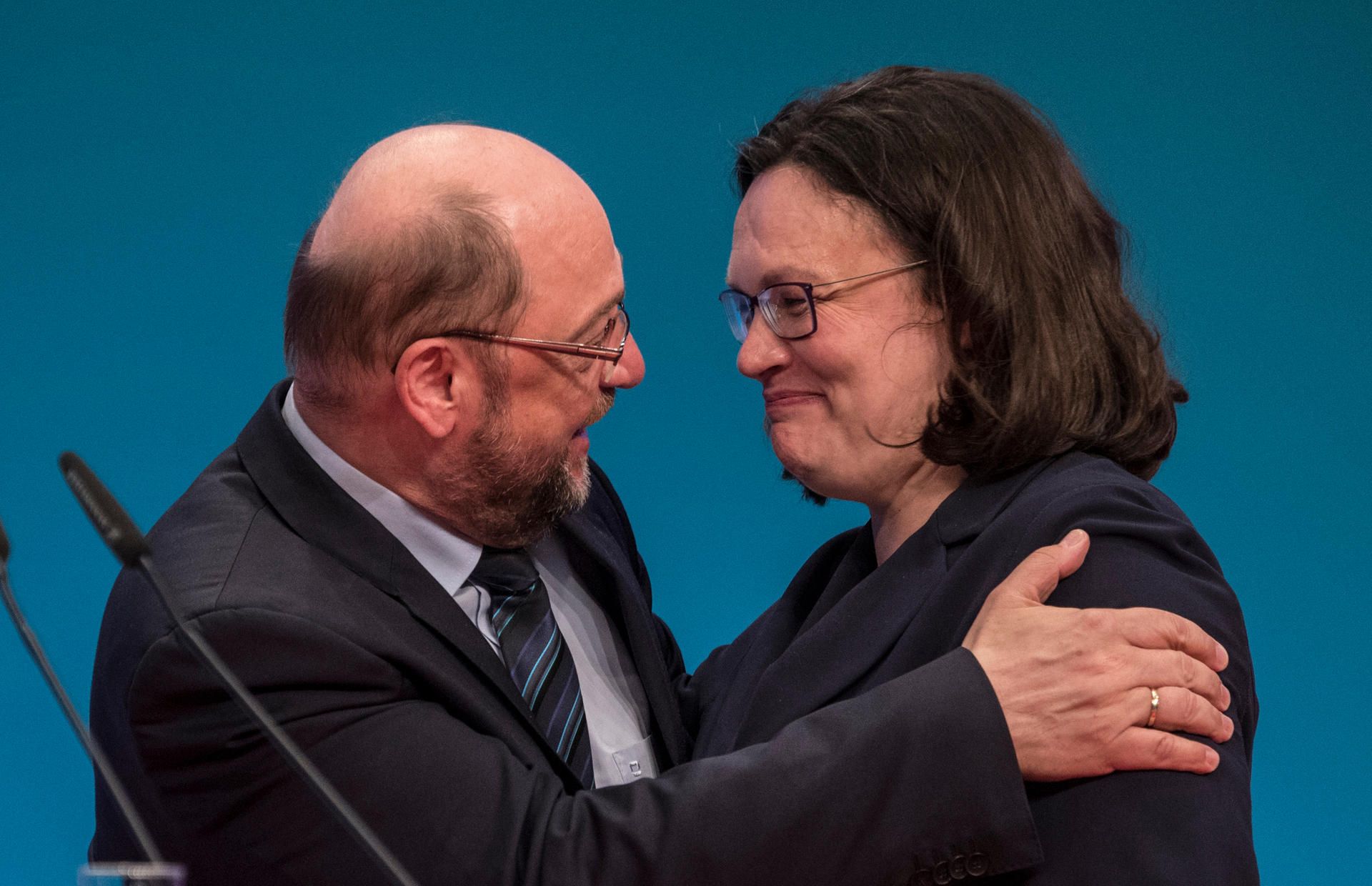 Schulz Nahles SPD-Parteitag Wiesbaden