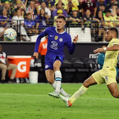 Havertz be seinem Schuss aufs To