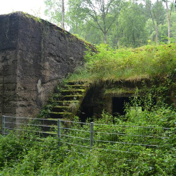 Ruinen zeugen von der einstigen Pulvermühle bei Dattenfeld.
