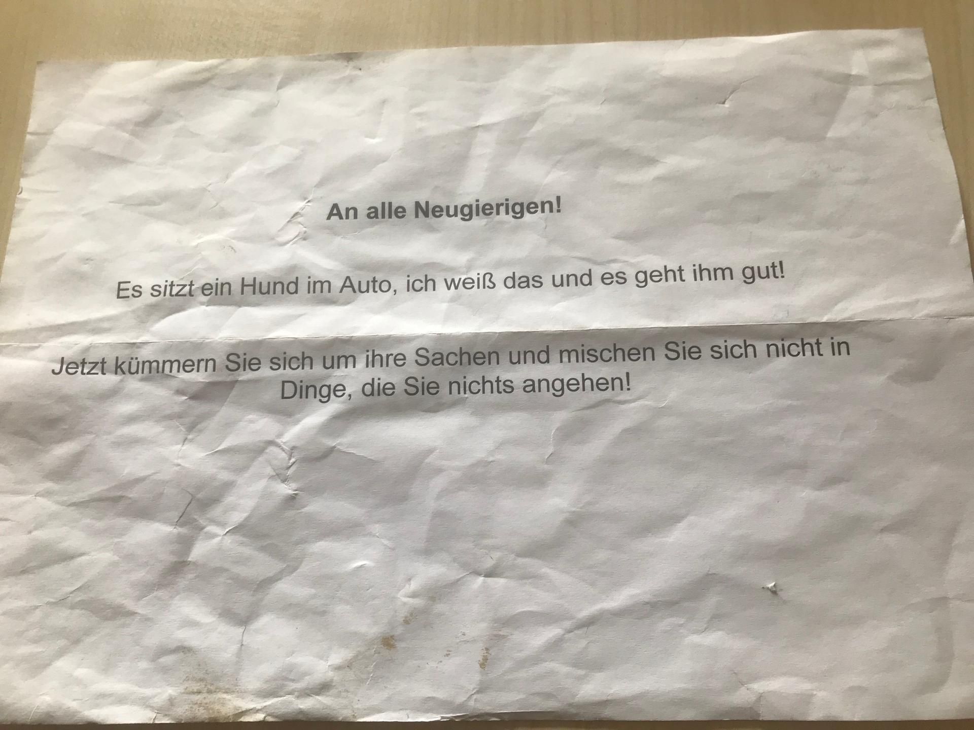 Toter Hund Zettel 250419