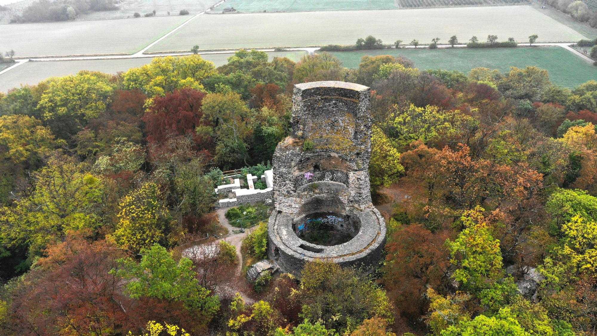 Burgen Bild 2_Listical_Drohne_Bergfried_Tomburg