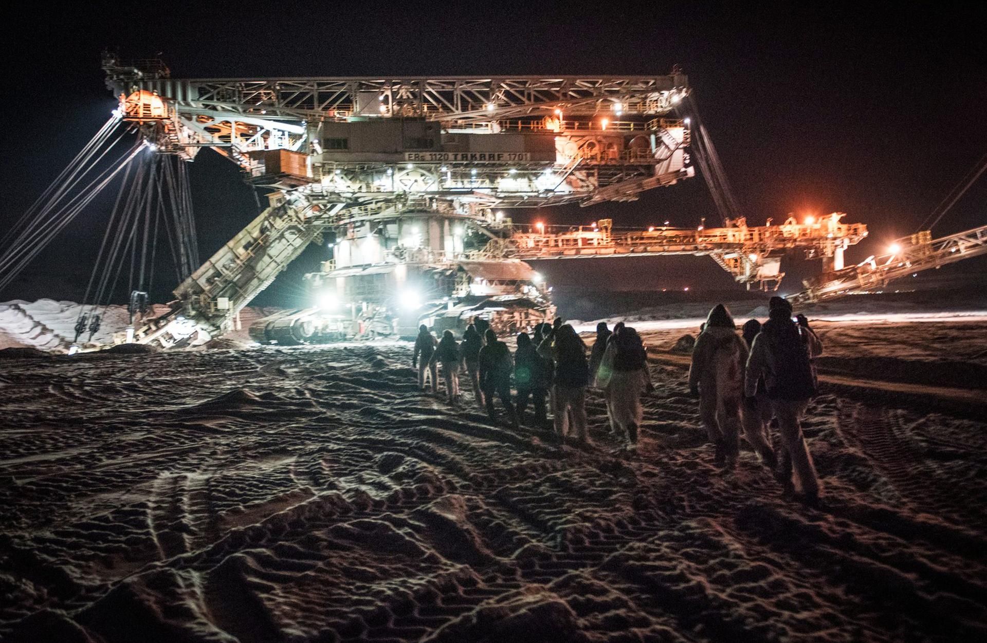 Besetzter Bagger