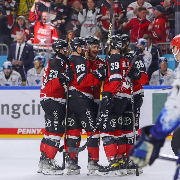 Kölner Haie nach dem Sieg