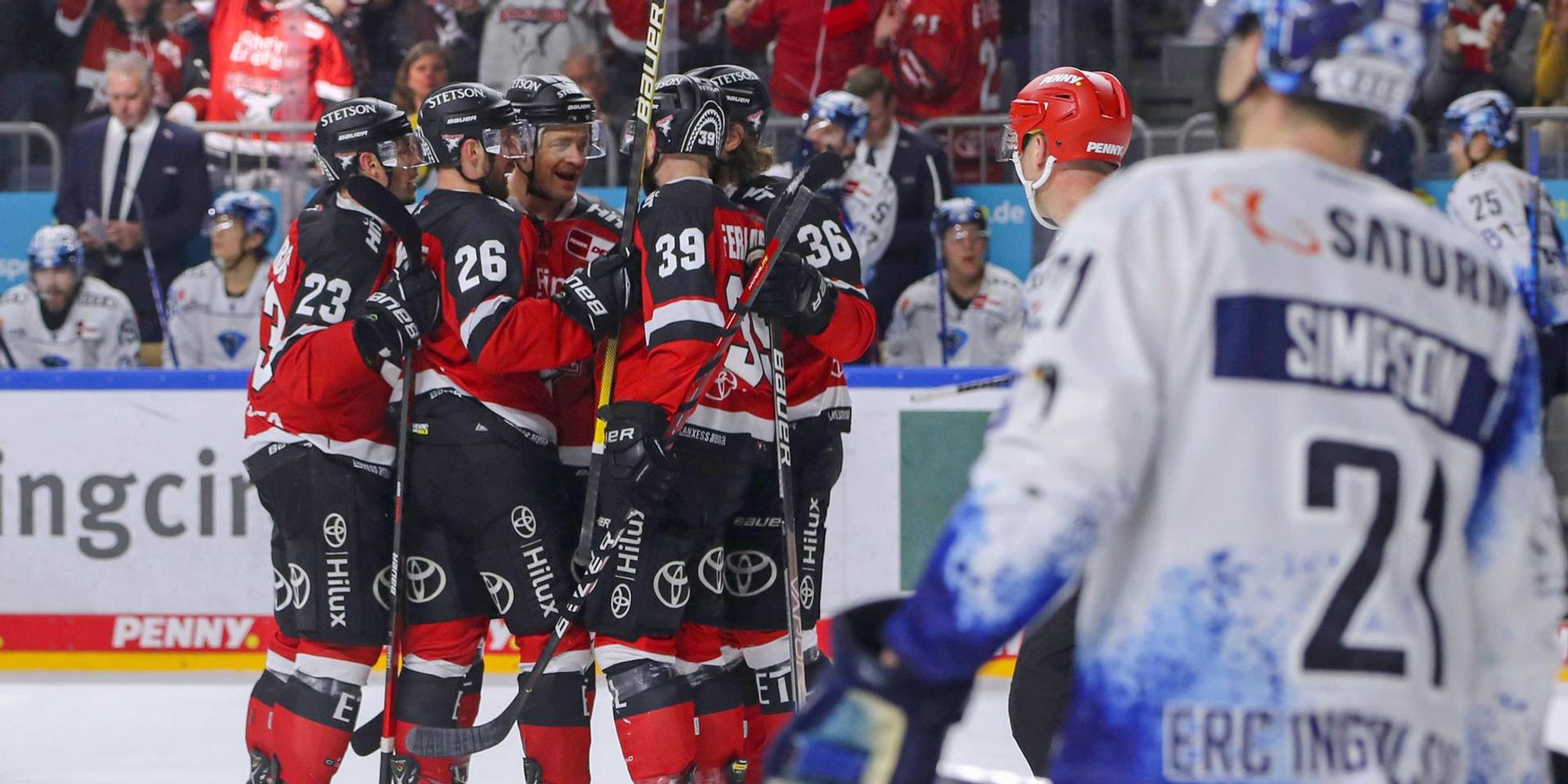Kölner Haie nach dem Sieg