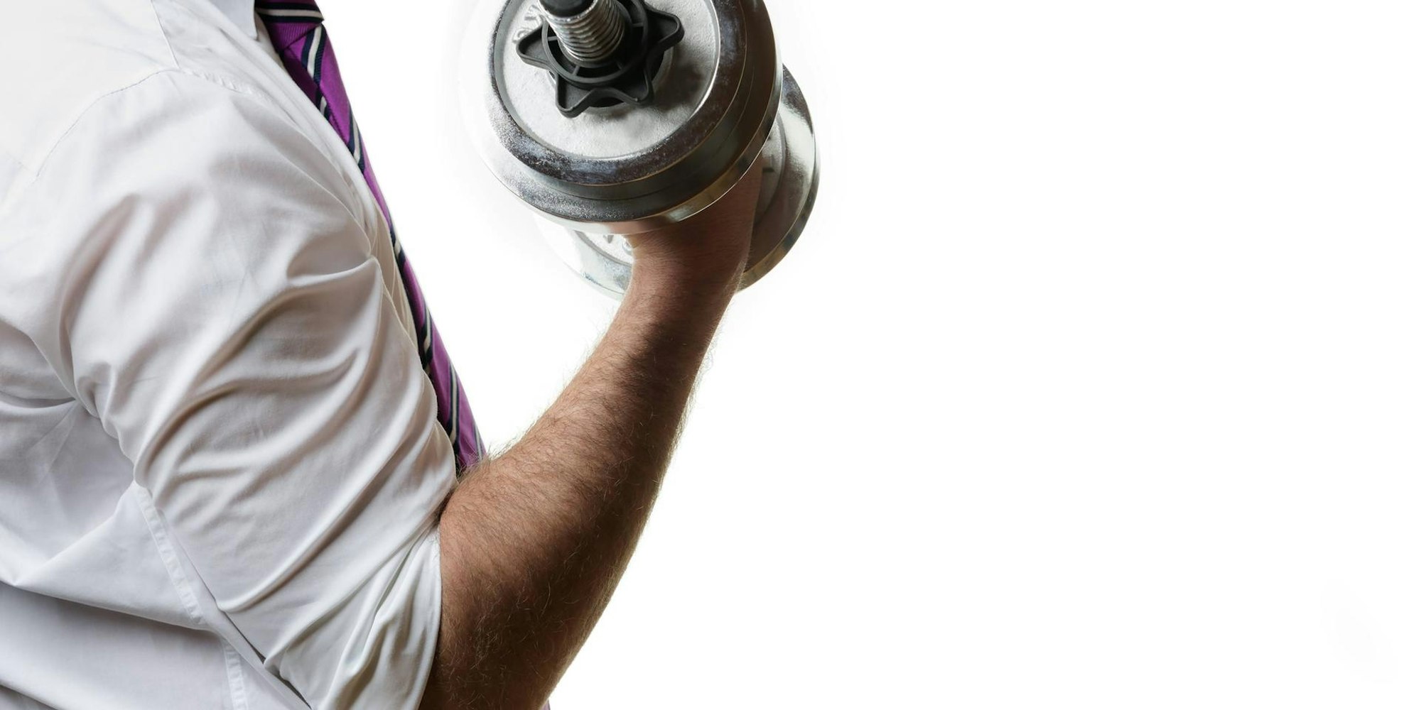 Mann mit Hantel imago