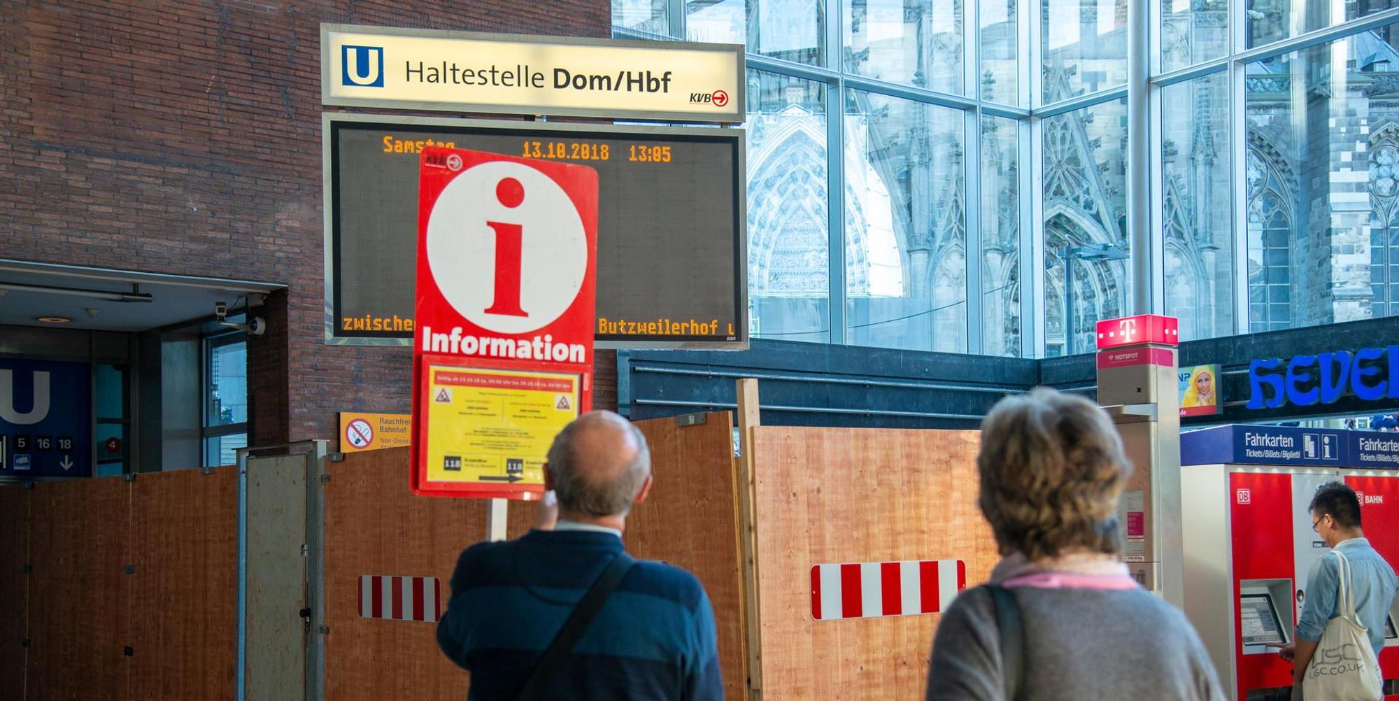 Sperrung Dom Hbf KVB Baustelle