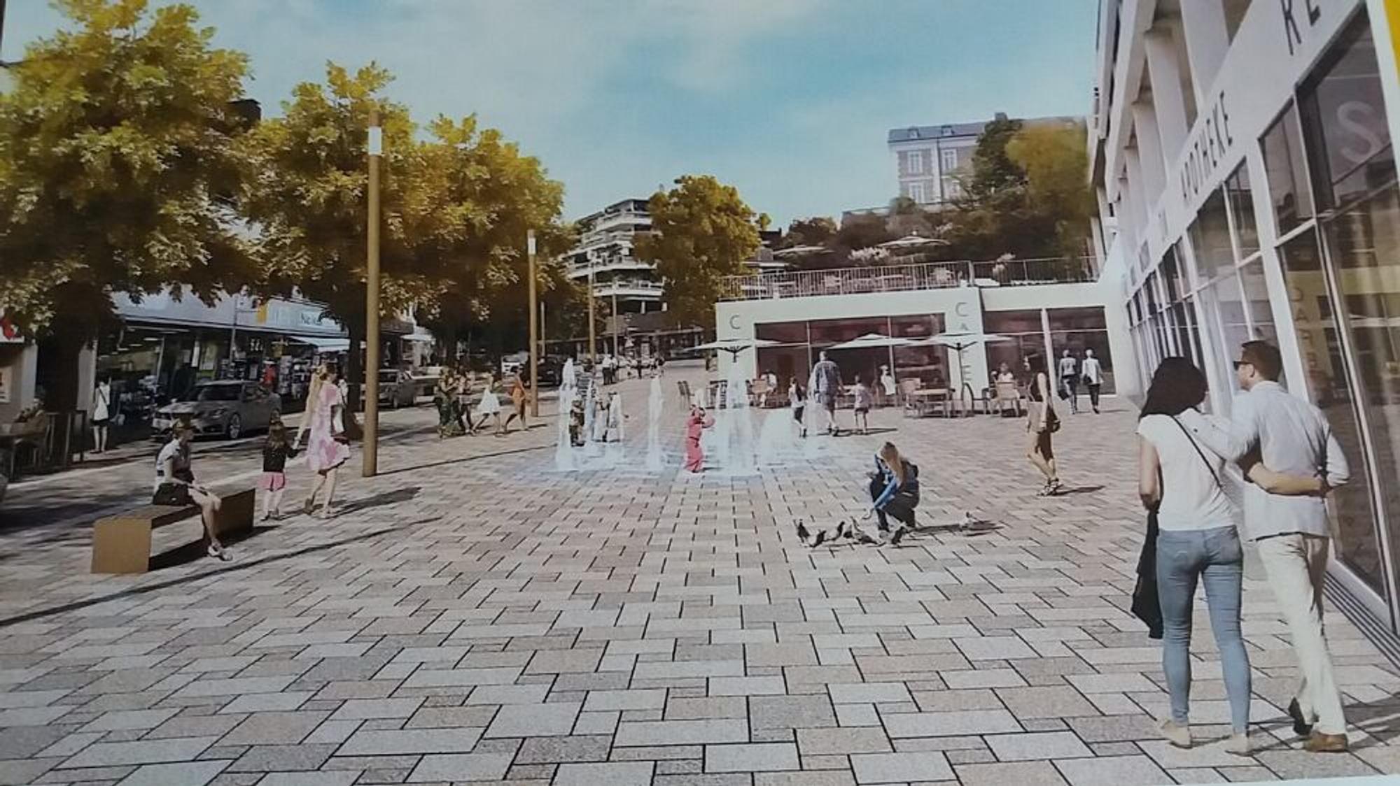 Die Visualisierung zeigt die Schloßstraße in Bensberg nach dem Umbau.