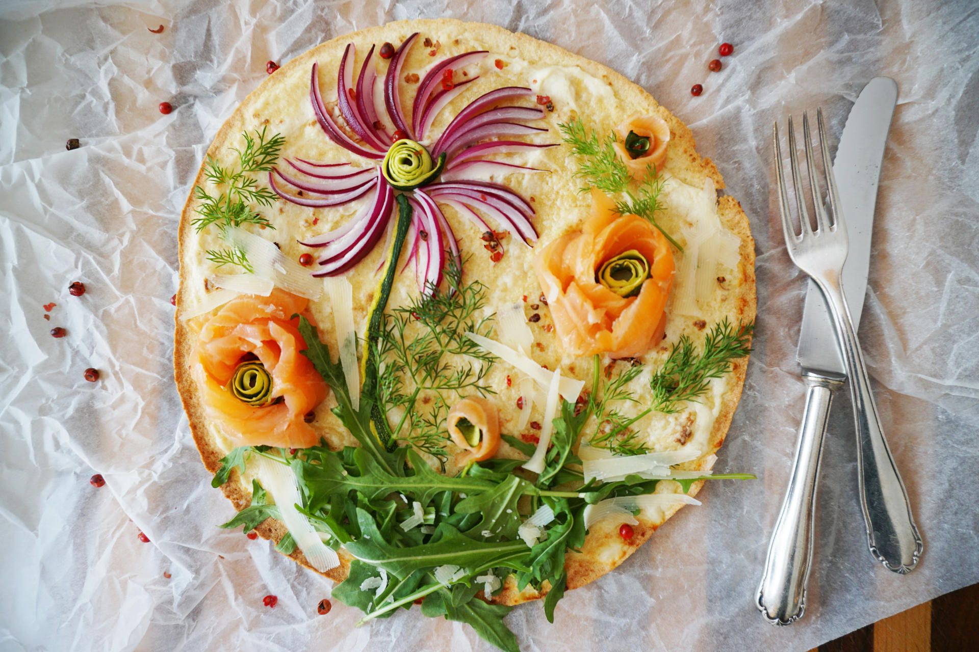 pizza mit lachs